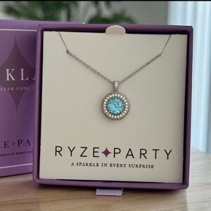 Ryze Party “Aruba Blue CZ” Sterling Silver Necklace